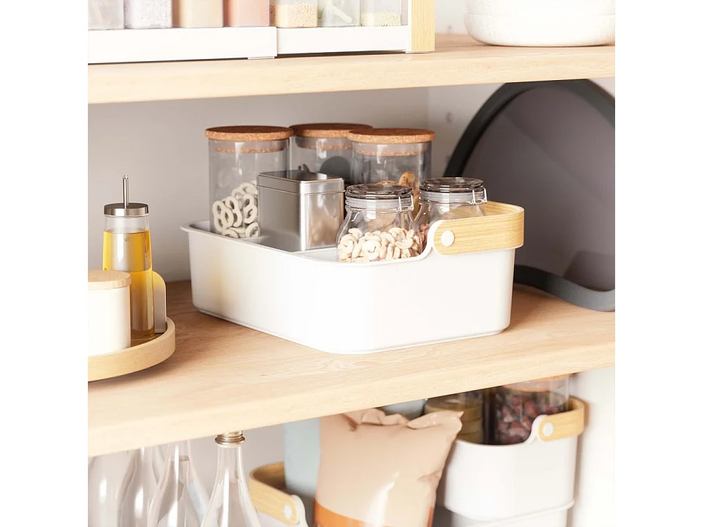 Bac de rangement avec poignée empilable Bellwood 35 x 26 x 13 cm