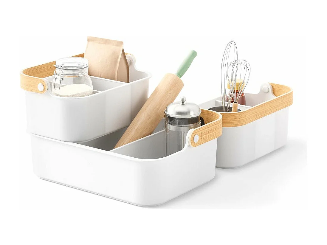 Bac de rangement avec poignée empilable Bellwood 35 x 26 x 13 cm