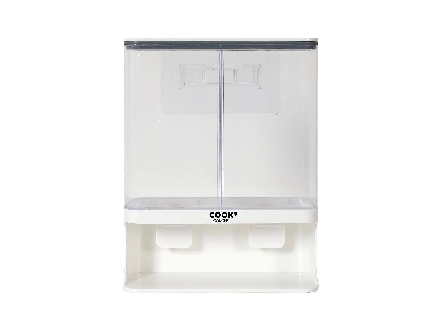 Distributeur 2 Compartiments 3l Avec Recipient Blanc, Gris