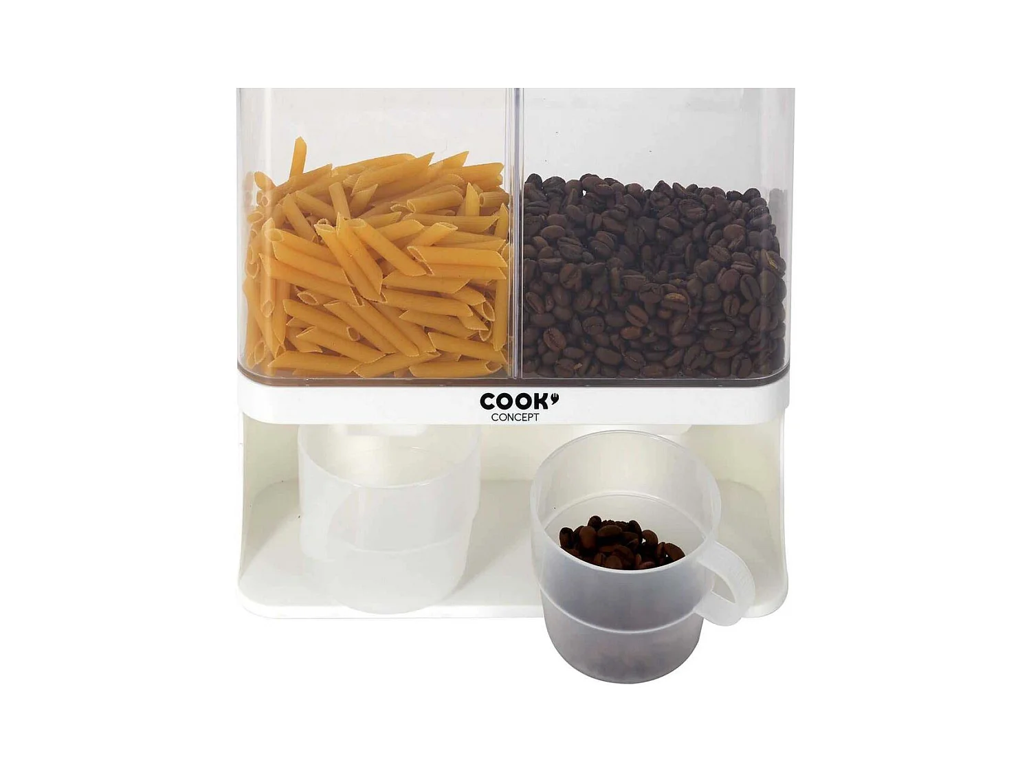 Distributeur 2 Compartiments 3l Avec Recipient Blanc, Gris