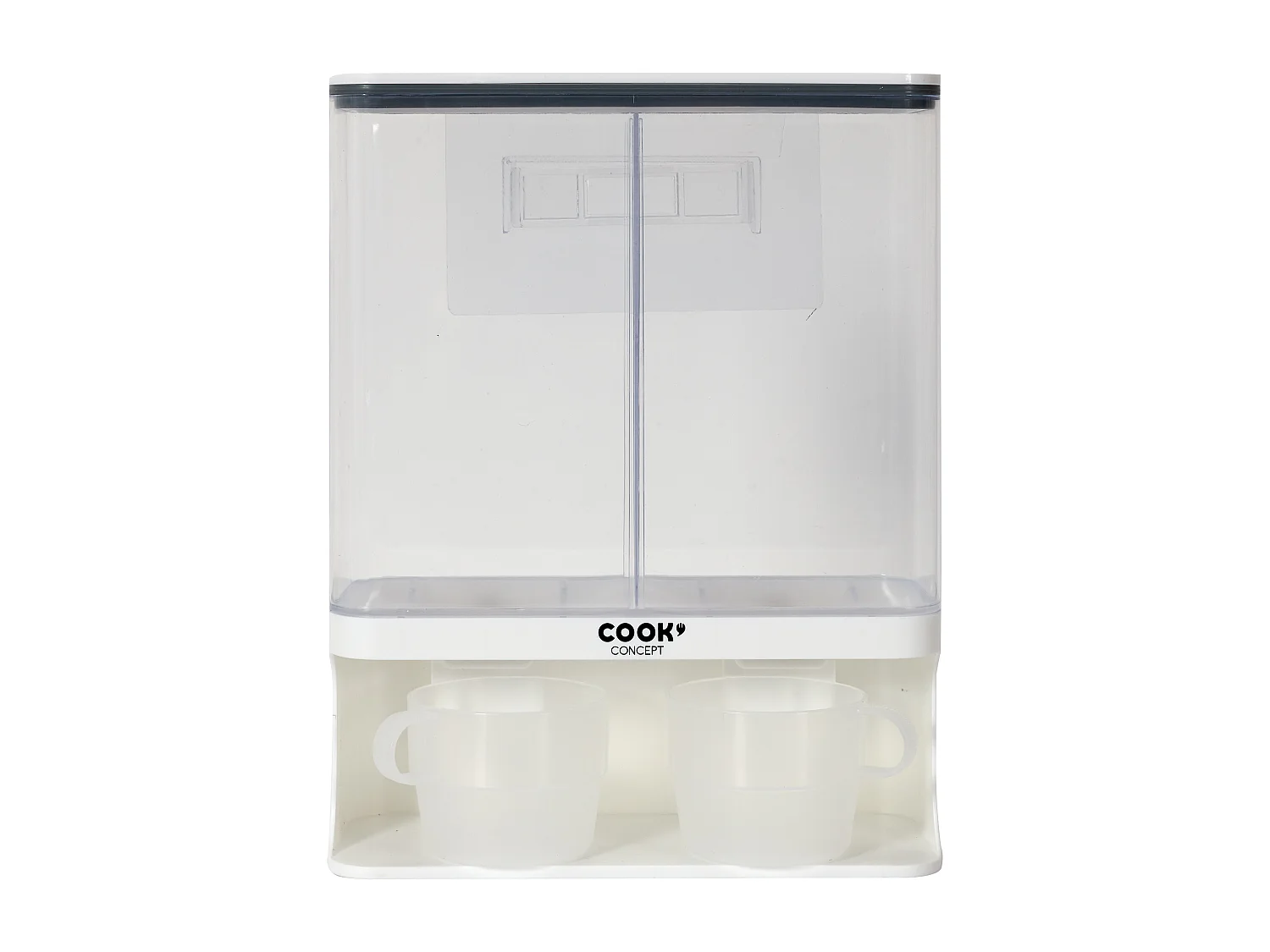 Distributeur 2 Compartiments 3l Avec Recipient Blanc, Gris