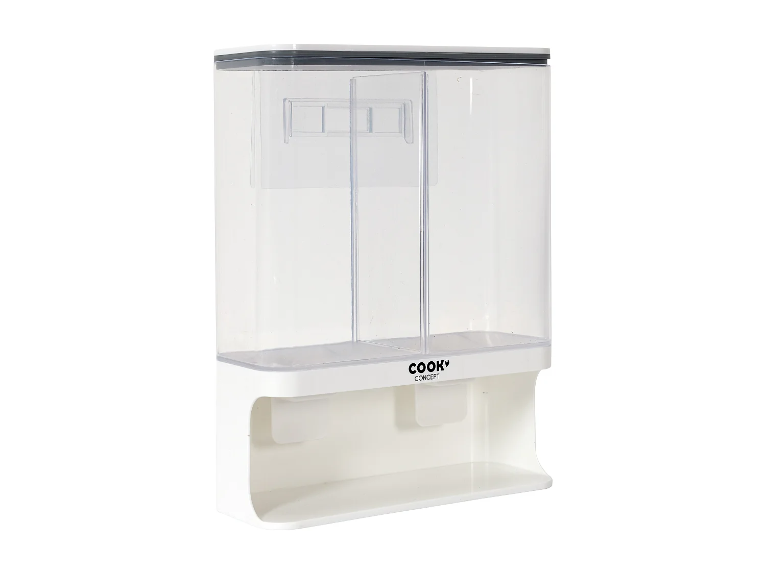 Distributeur 2 Compartiments 3l Avec Recipient Blanc, Gris