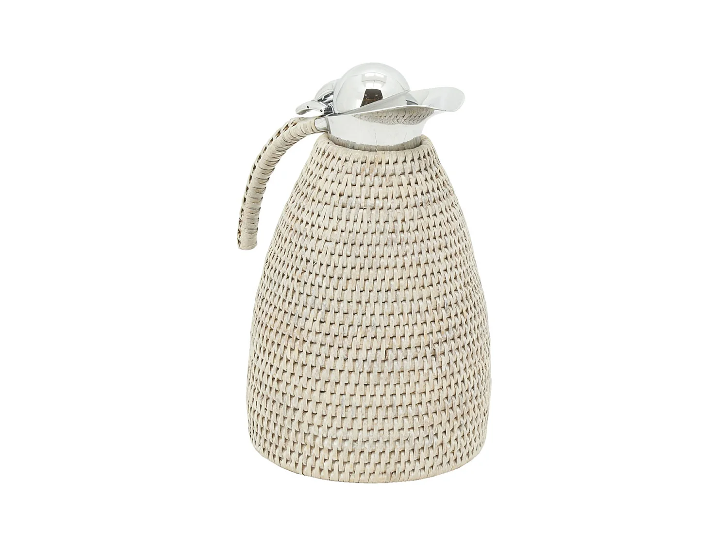 Thermos en acier inoxydable et rotin