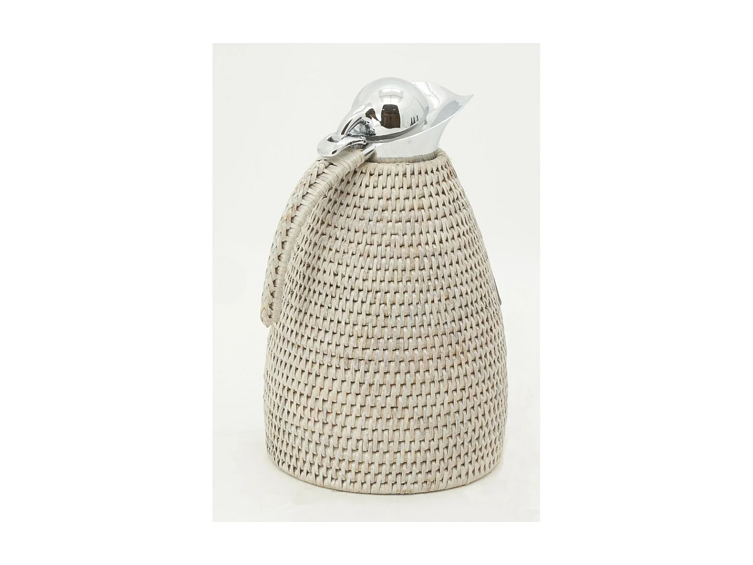 Thermos en acier inoxydable et rotin