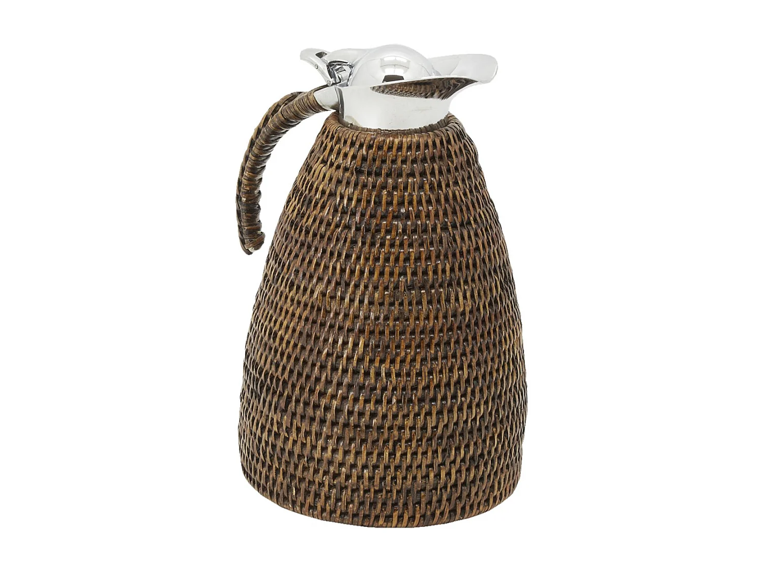 Thermos en acier inoxydable et rotin