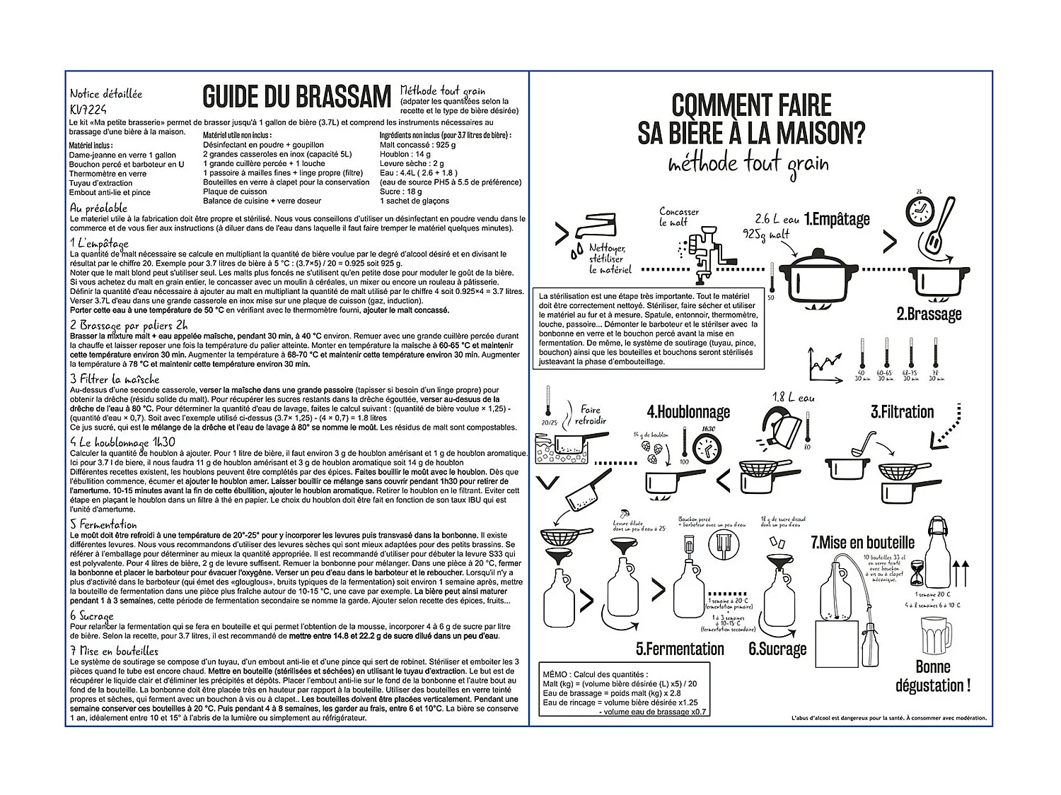 Fabrique A Biere Kit 3.7l Transparent, Noir