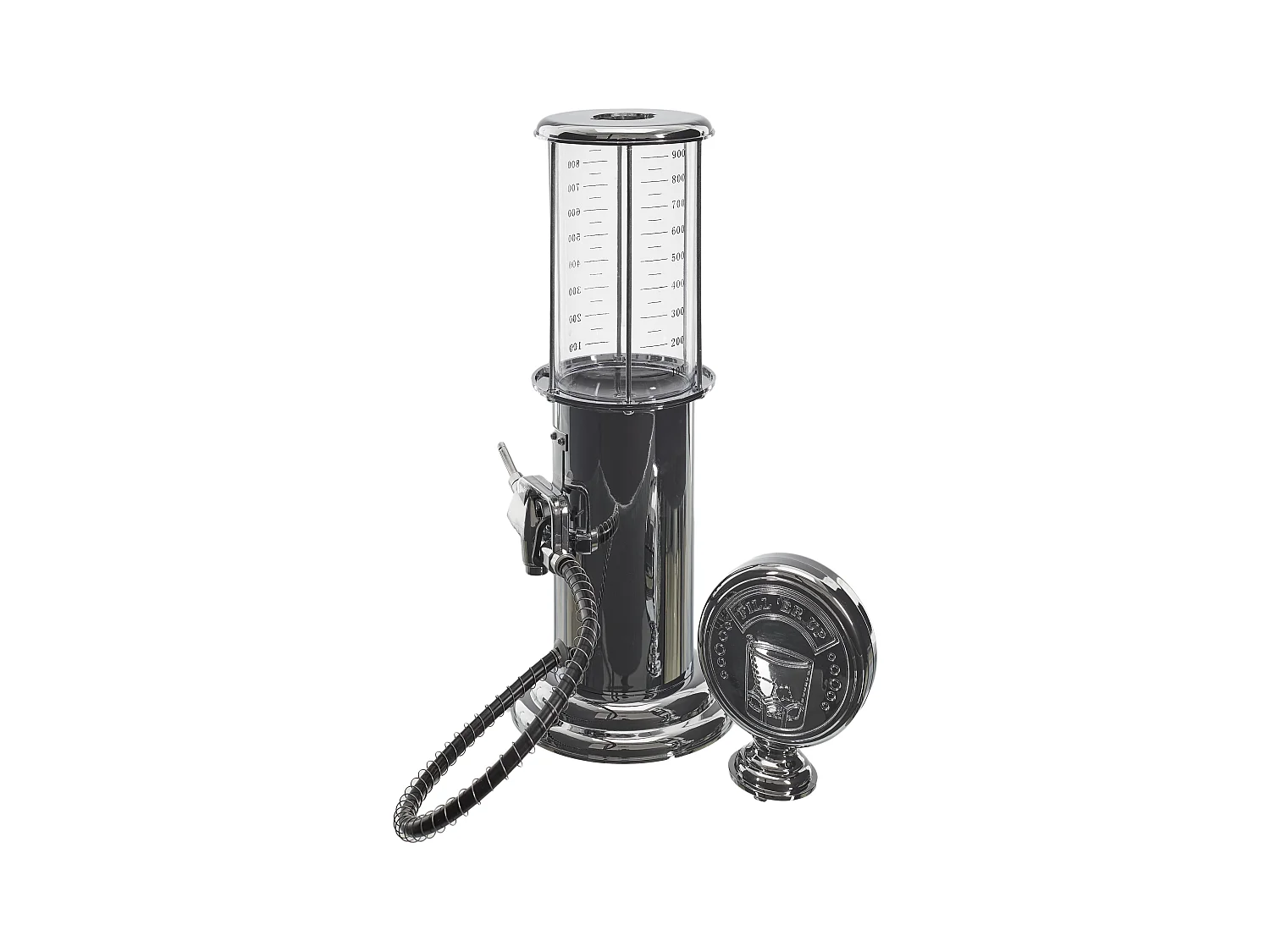 Distributeur De Boisson Pompe A Essence 90cl Argent