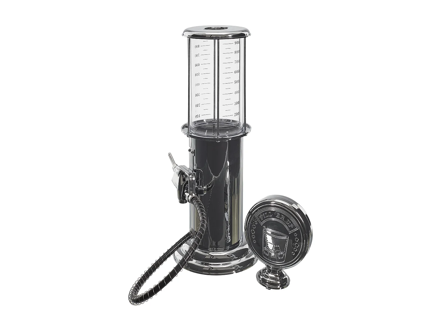 Distributeur De Boisson Pompe A Essence 90cl Argent