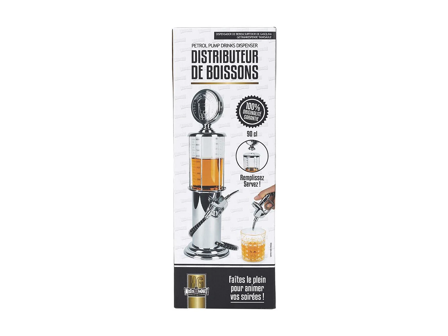 Distributeur De Boisson Pompe A Essence 90cl Argent