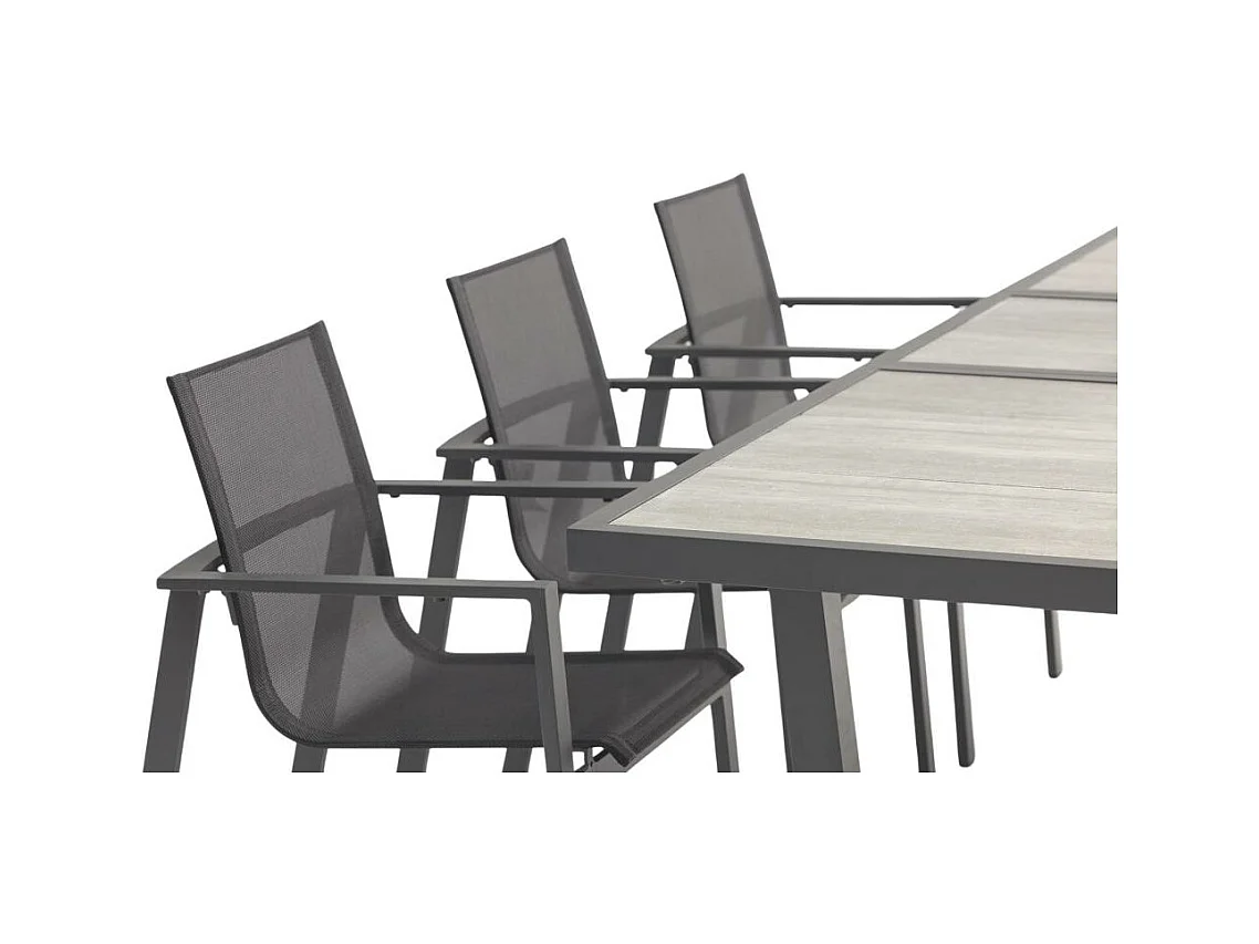 Table de jardin Extensible en Céramique "Olhos" 191-251cm Gris Anthracite