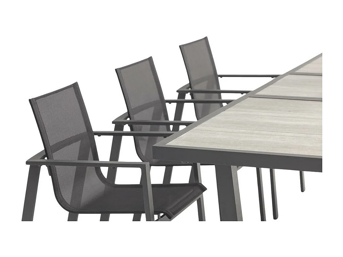 Table de jardin Extensible en Céramique "Olhos" 191-251cm Gris Anthracite