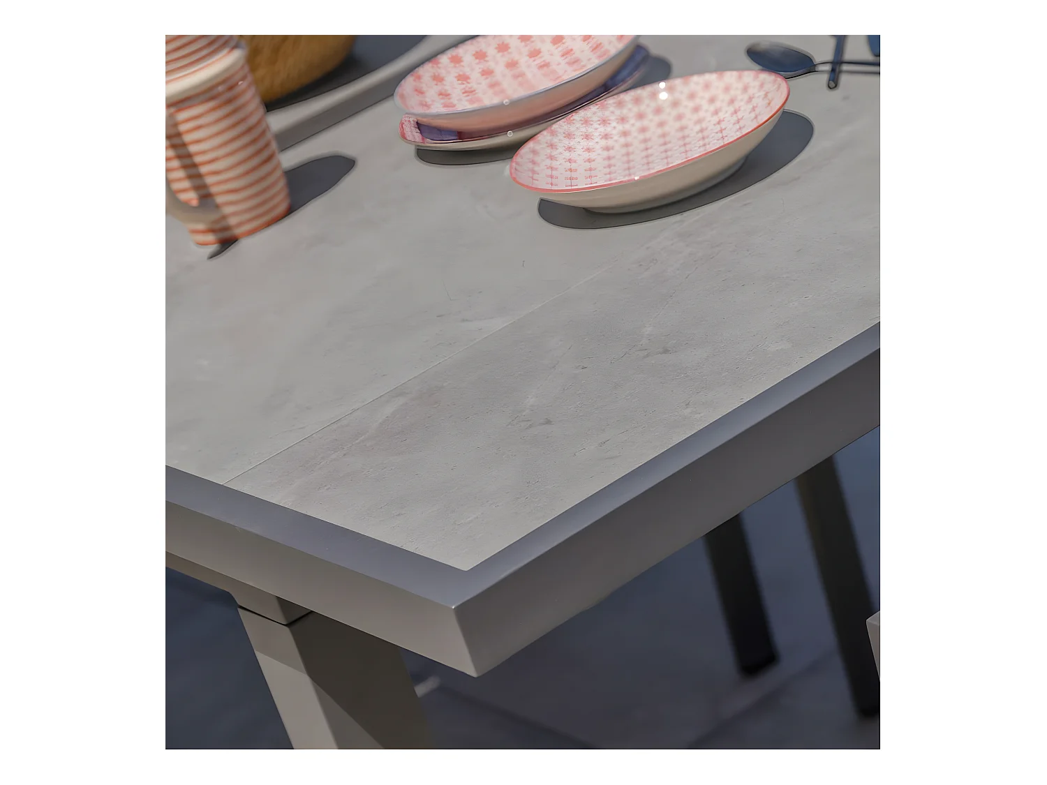 Table de Jardin Extensible en Céramique "Venise" 190-250cm Gris Anthracite