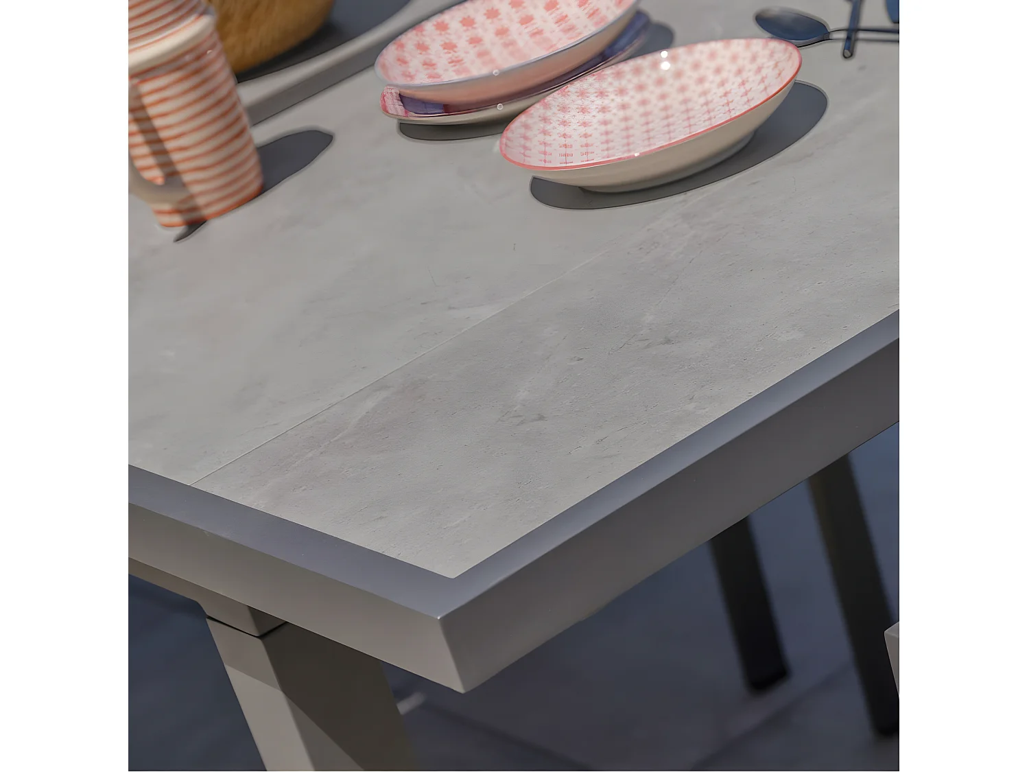 Table de Jardin Extensible en Céramique "Venise" 190-250cm Gris Anthracite