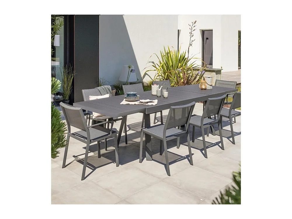 Table de Jardin Extensible "Stockholm" 200-300cm Gris Anthracite