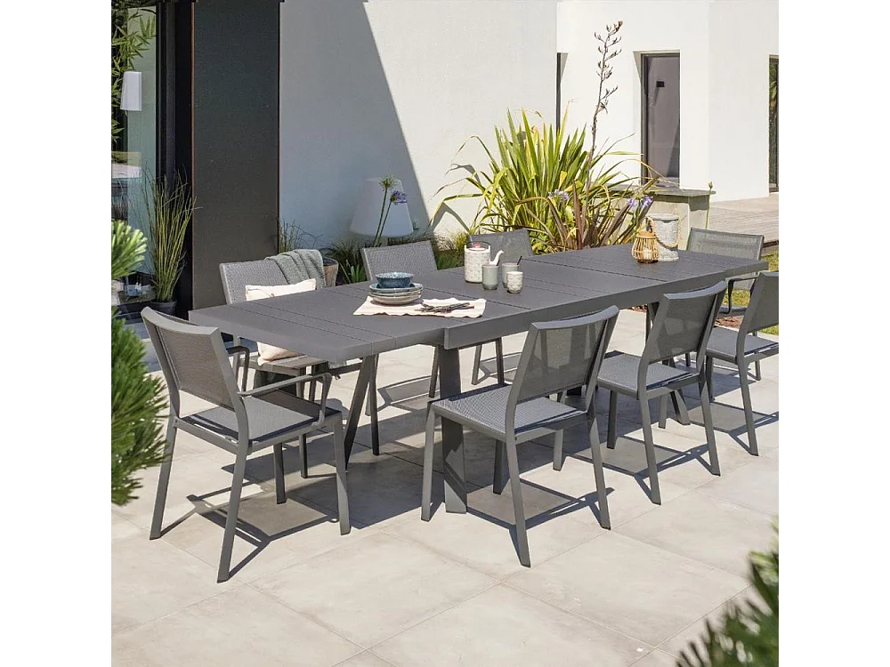 Table de Jardin Extensible "Stockholm" 200-300cm Gris Anthracite