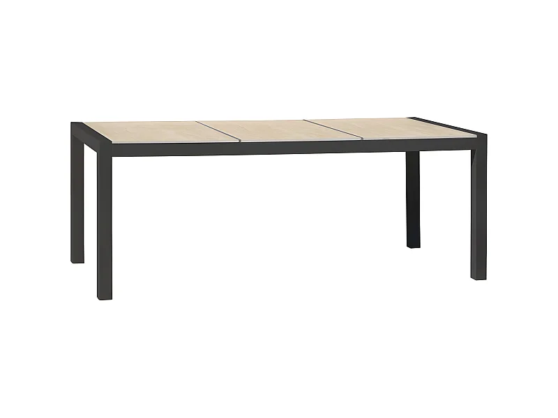 Table de Jardin en Céramique "Venise" 195cm Gris Anthracite
