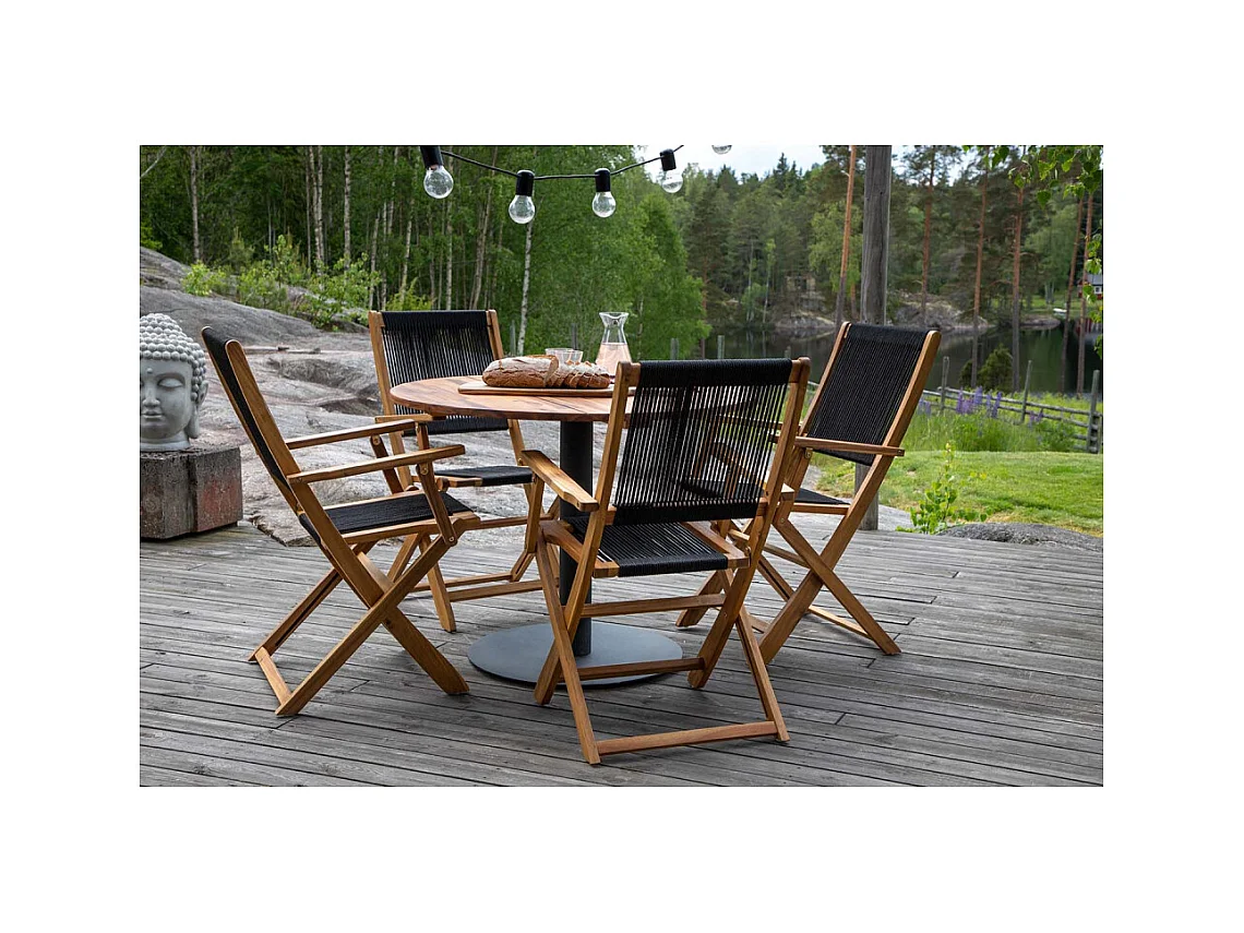 Table de Jardin en Bois "Cot" 100cm Naturel