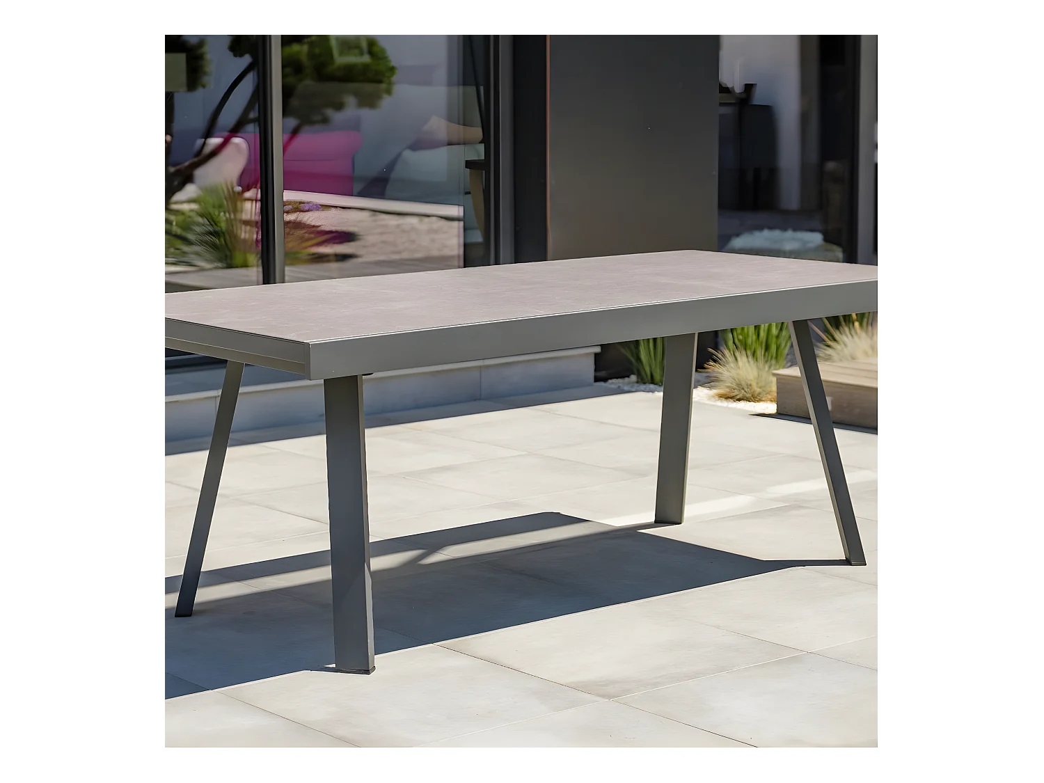 Table de Jardin Extensible en Céramique "Stockholm" 200-300cm Gris Anthracite