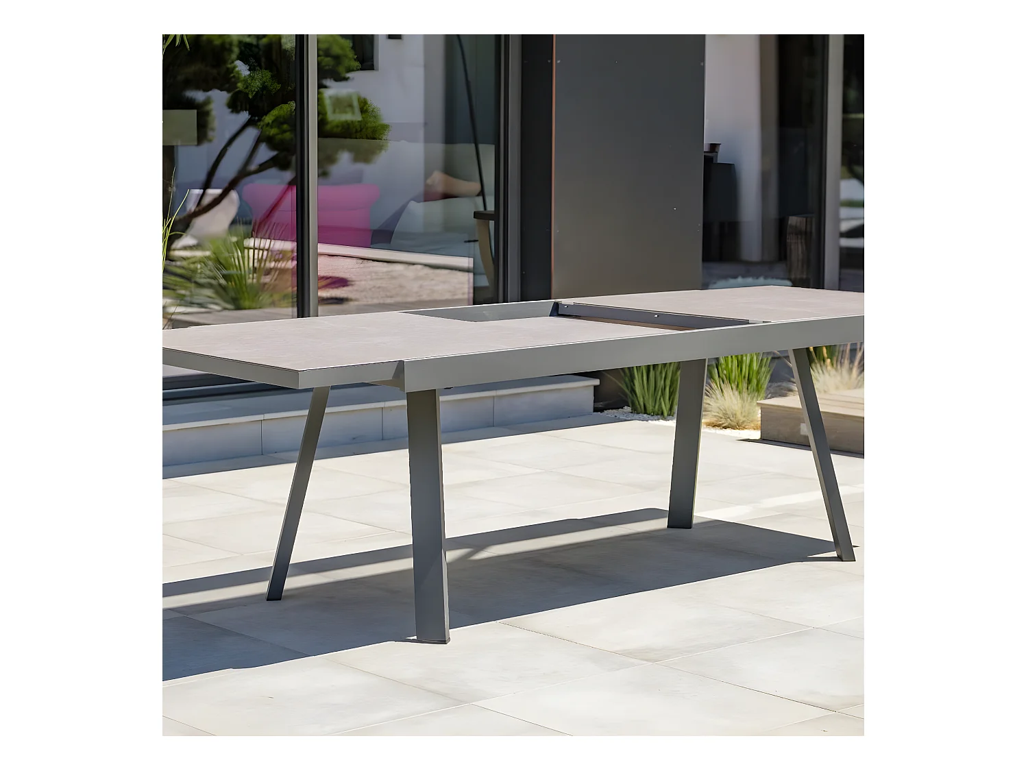 Table de Jardin Extensible en Céramique "Stockholm" 200-300cm Gris Anthracite