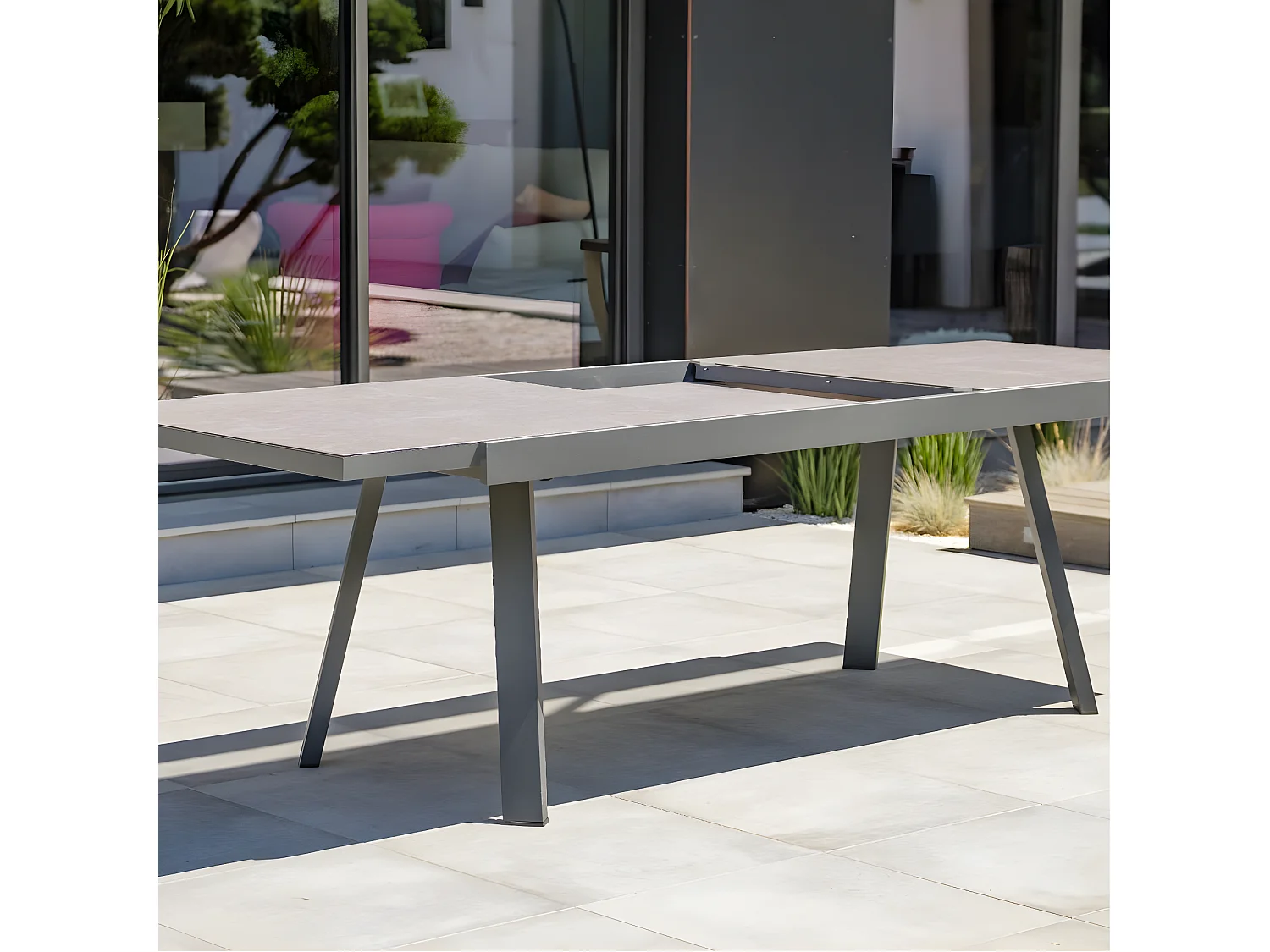 Table de Jardin Extensible en Céramique "Stockholm" 200-300cm Gris Anthracite