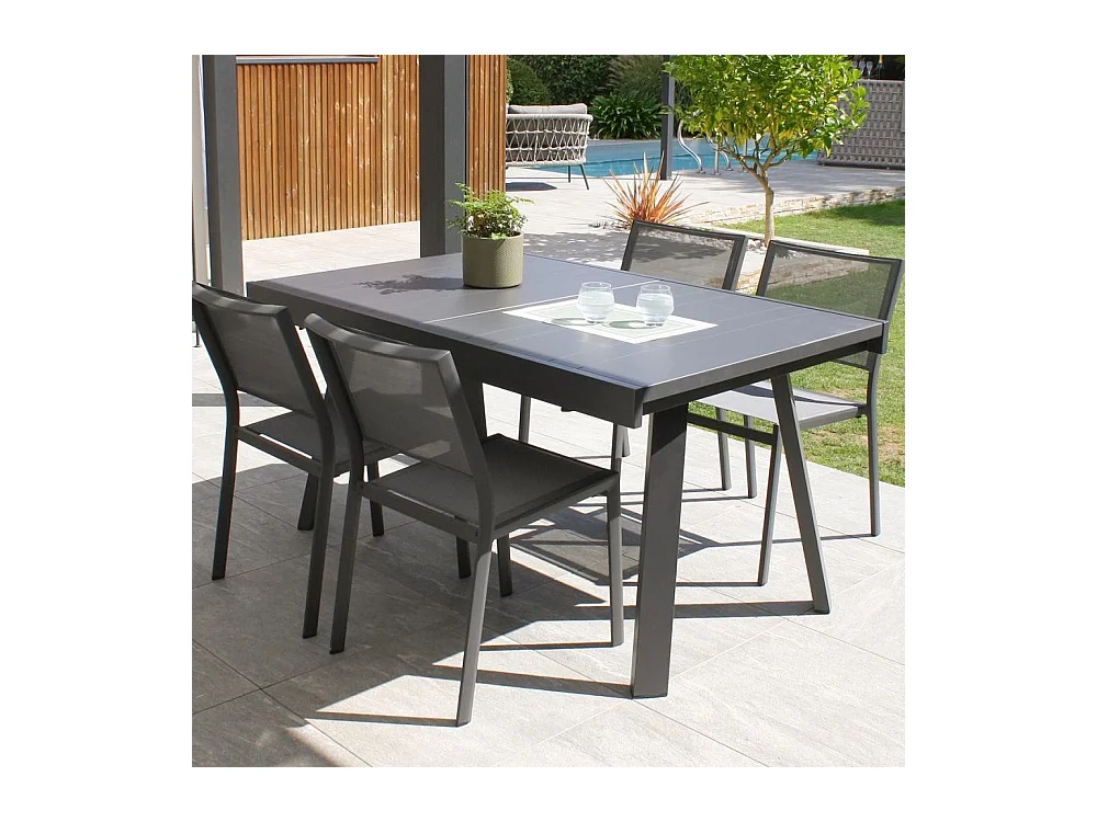 Table de Jardin Extensible "Stockholm" 150-225cm Gris Anthracite