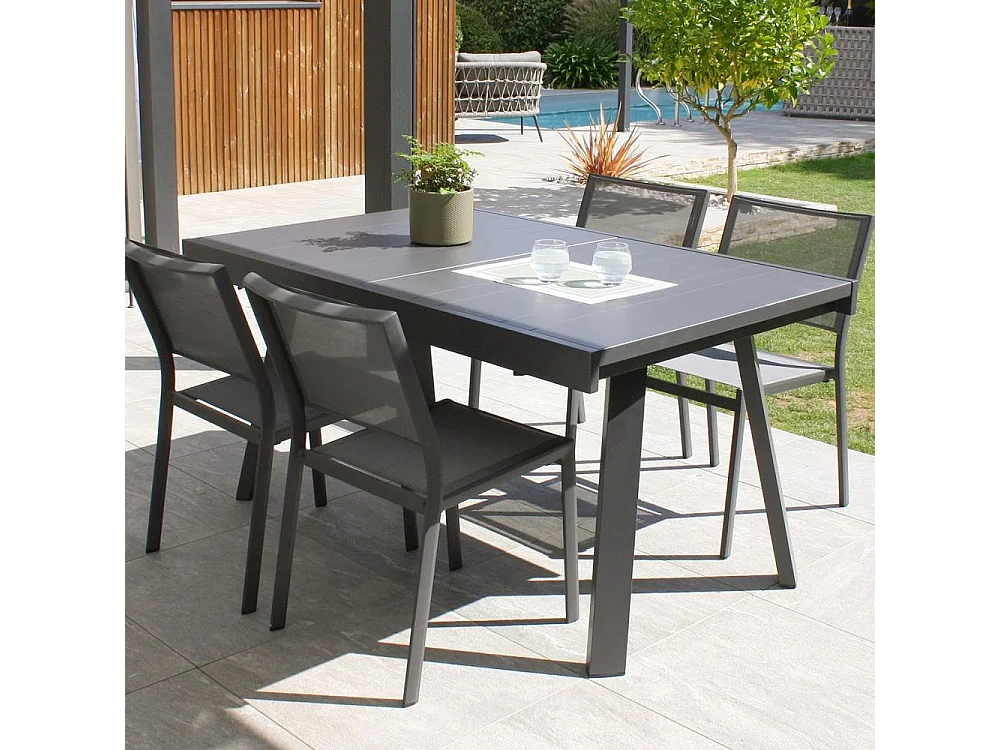 Table de Jardin Extensible "Stockholm" 150-225cm Gris Anthracite