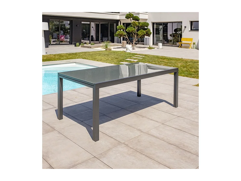 Table de Jardin Extensible "Tolede" 200-300cm Gris Anthracite