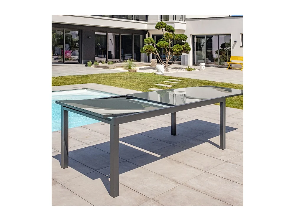 Table de Jardin Extensible "Tolede" 200-300cm Gris Anthracite