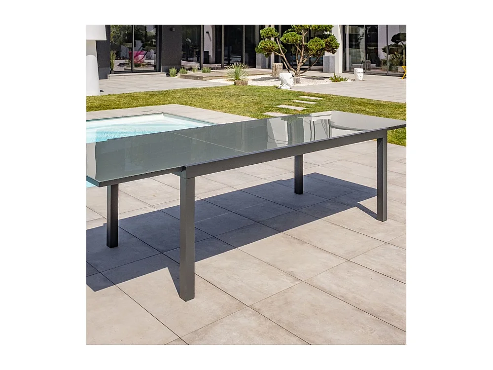 Table de Jardin Extensible "Tolede" 200-300cm Gris Anthracite