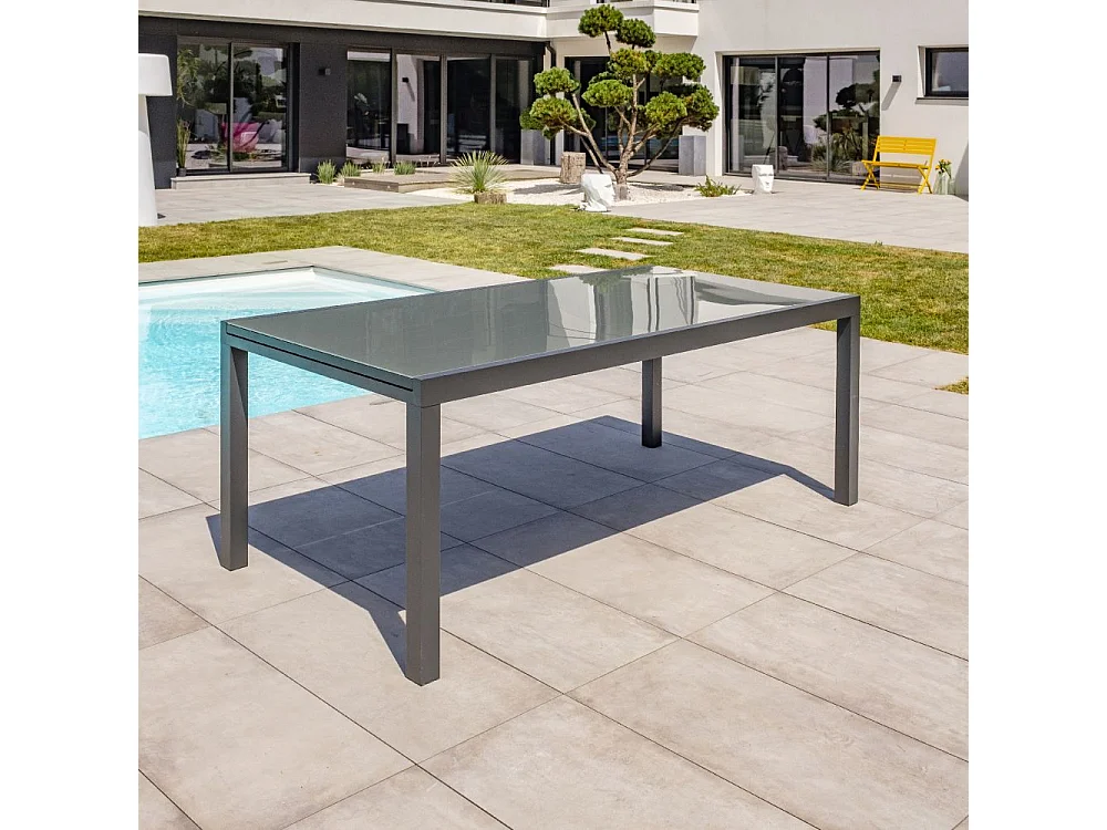 Table de Jardin Extensible "Tolede" 200-300cm Gris Anthracite