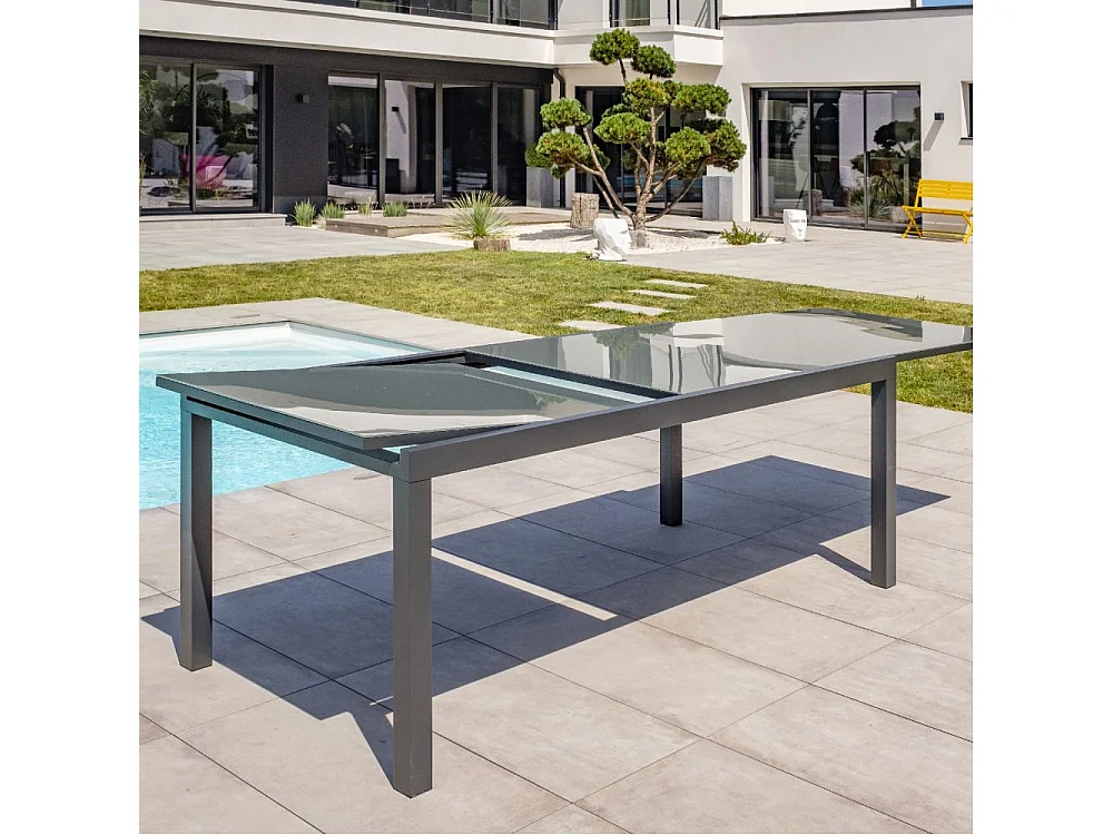 Table de Jardin Extensible "Tolede" 200-300cm Gris Anthracite