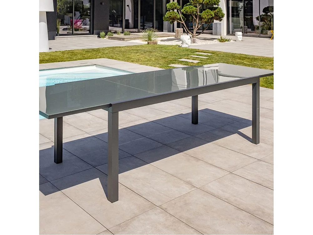 Table de Jardin Extensible "Tolede" 200-300cm Gris Anthracite
