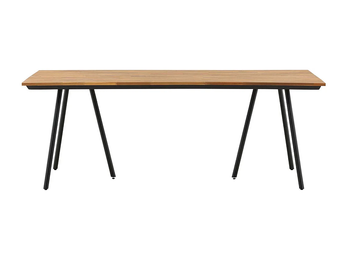 Chan eettafel tuin geolied teak look, zwart.