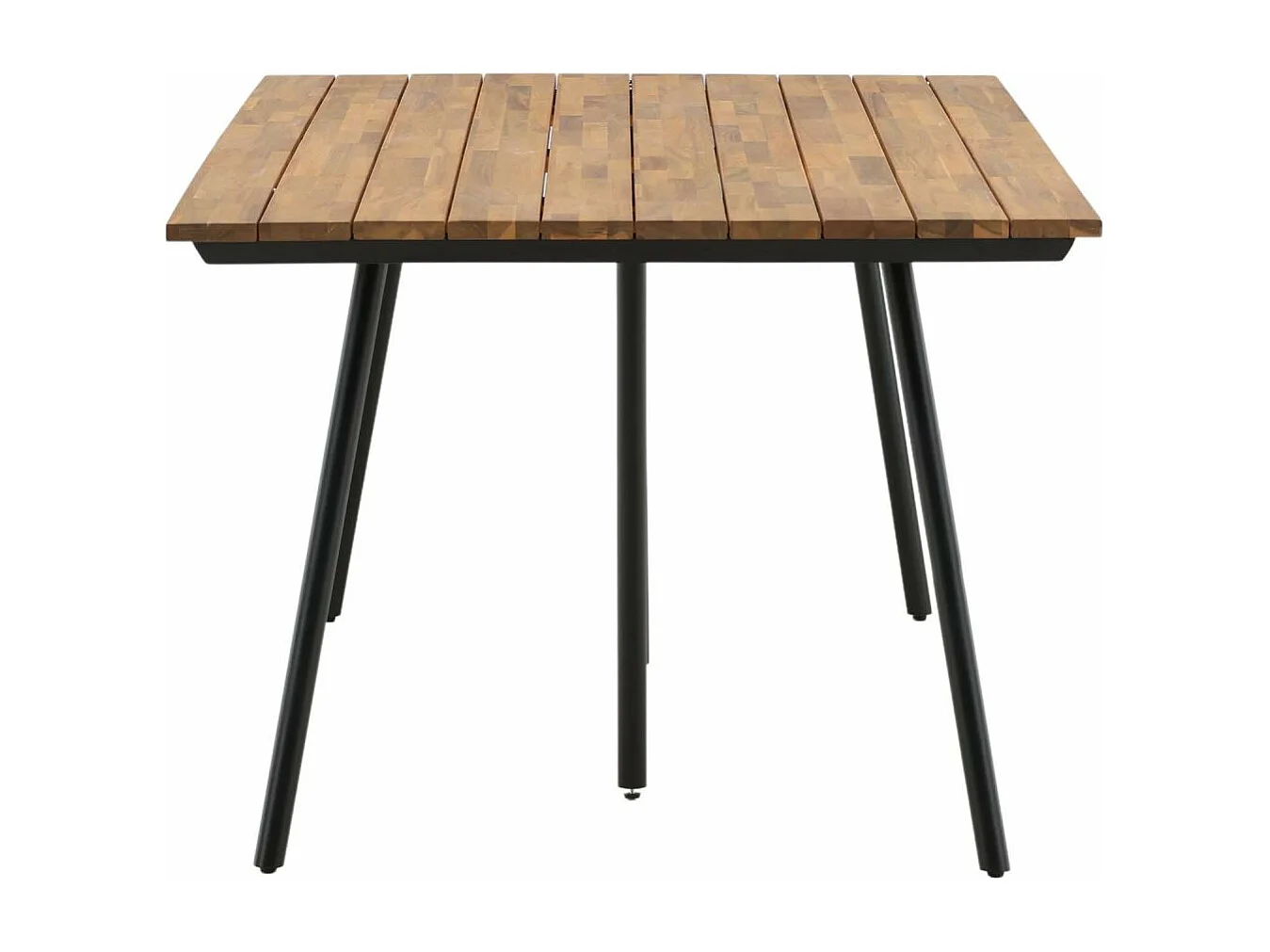 Chan eettafel tuin geolied teak look, zwart.