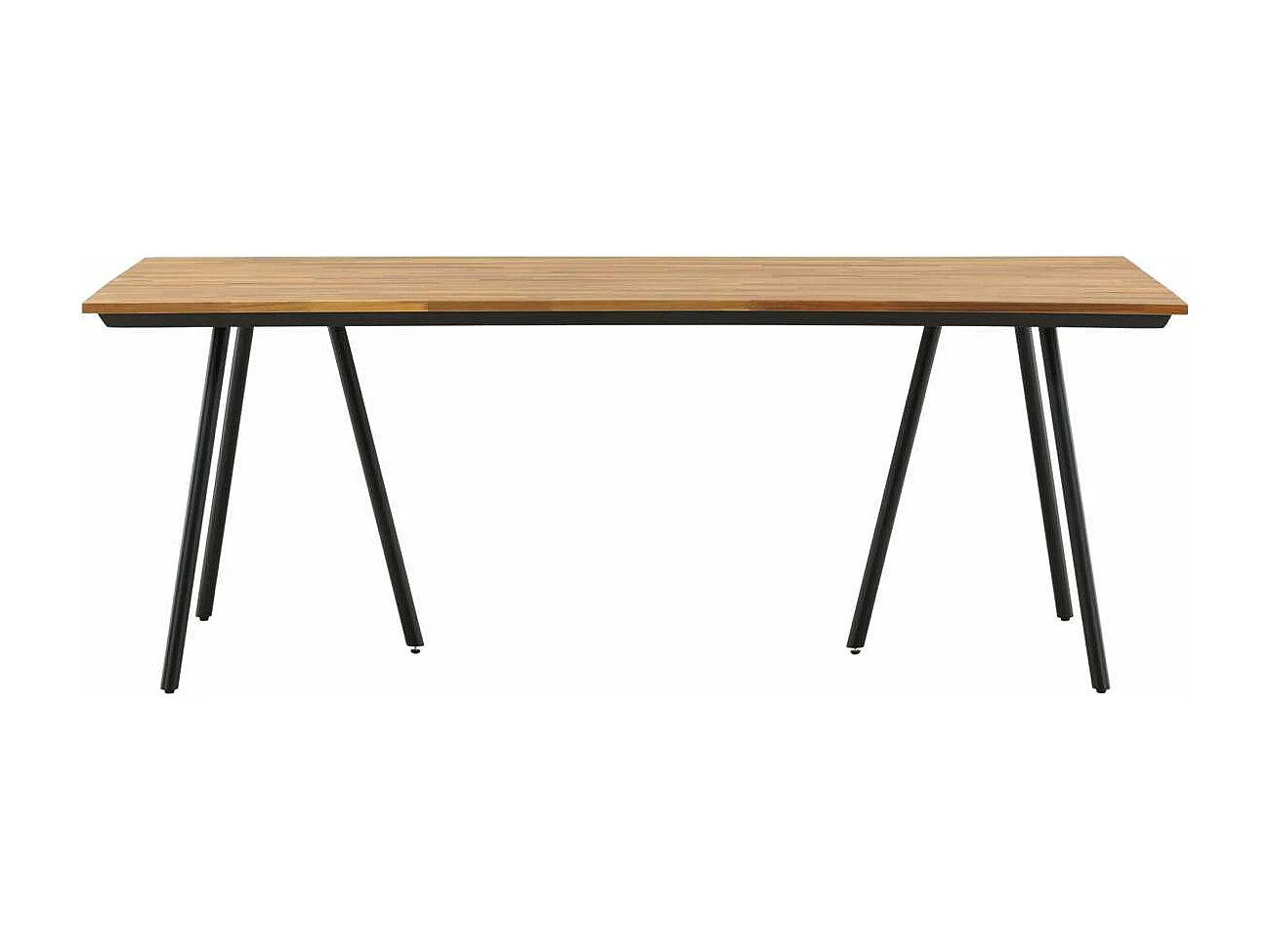 Chan eettafel tuin geolied teak look, zwart.