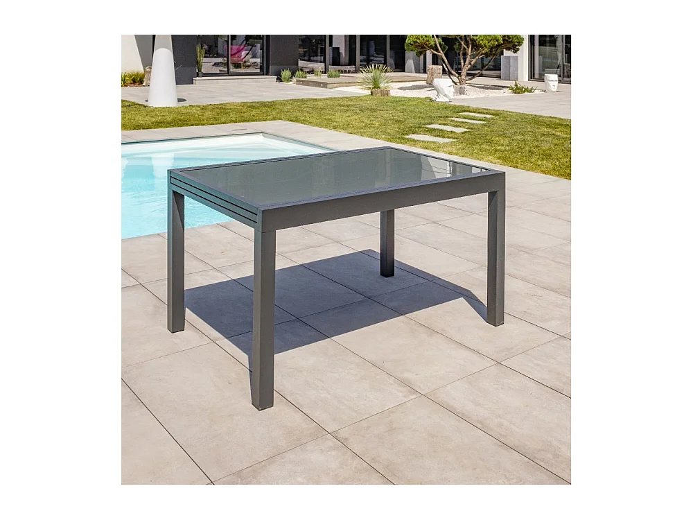 Table de Jardin Extensible "Tolede" 135-270cm Gris Anthracite