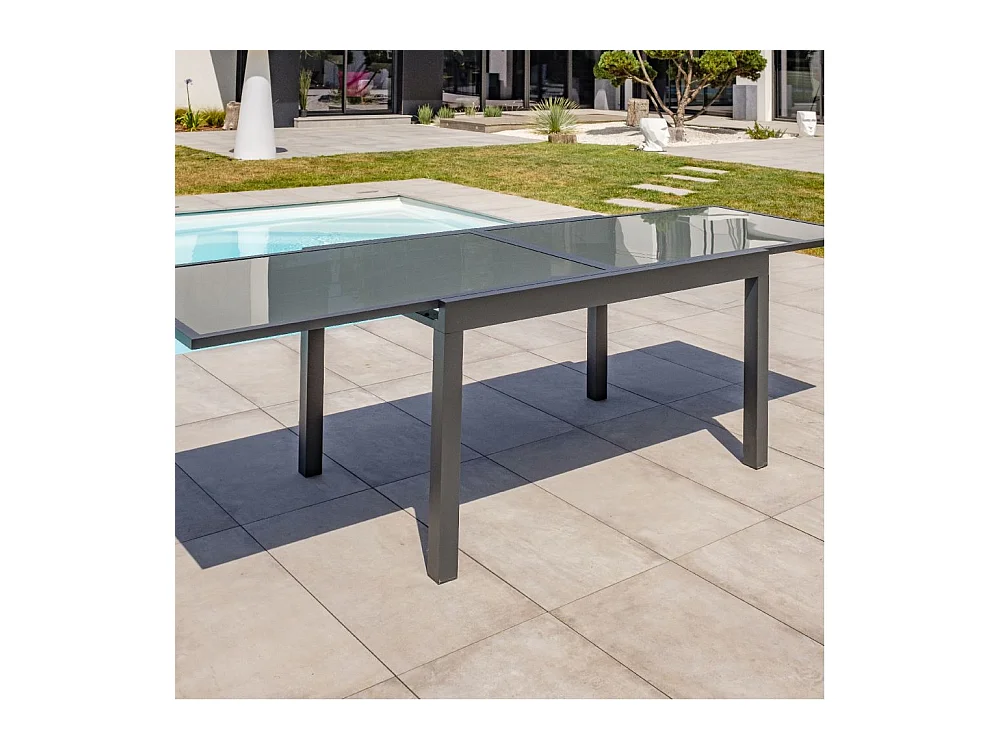 Table de Jardin Extensible "Tolede" 135-270cm Gris Anthracite