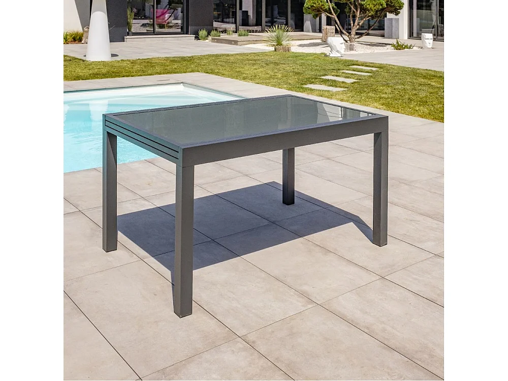 Table de Jardin Extensible "Tolede" 135-270cm Gris Anthracite