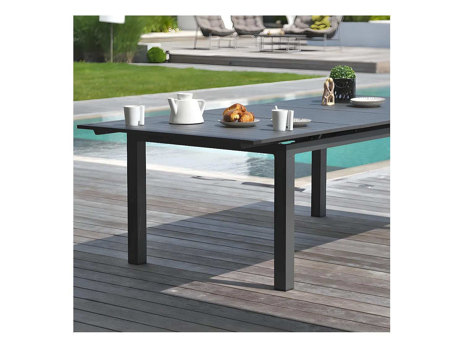 Table de jardin Extensible "Miami" 240-300cm Gris Anthracite