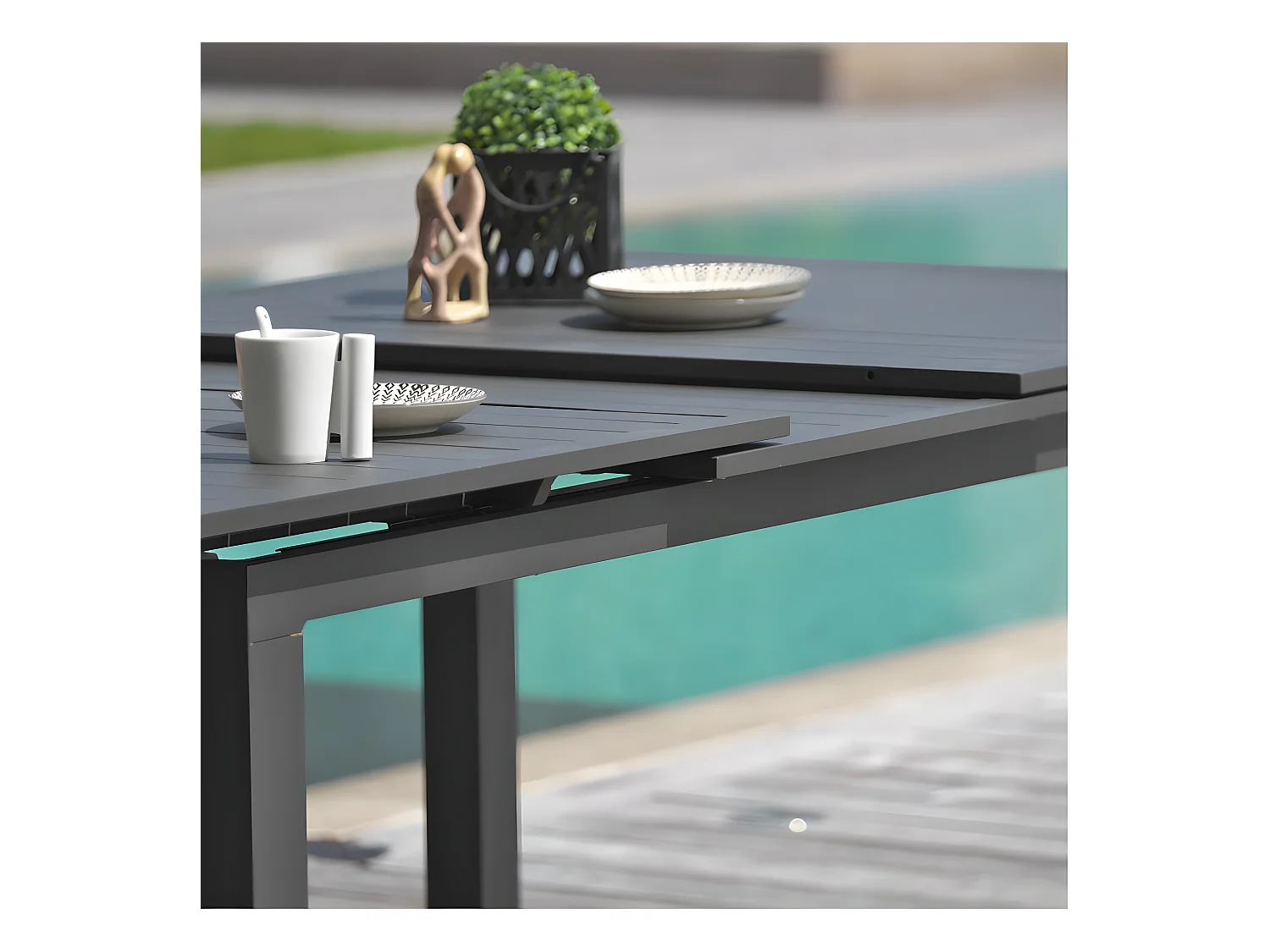 Table de jardin Extensible "Miami" 240-300cm Gris Anthracite