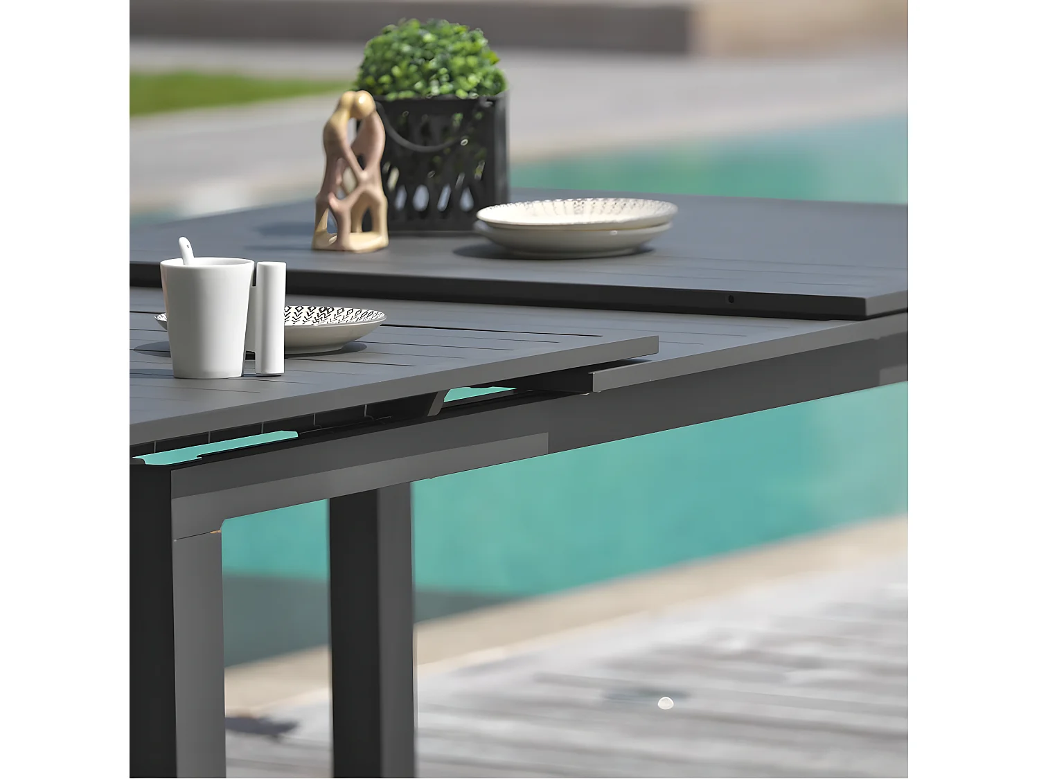 Table de jardin Extensible "Miami" 240-300cm Gris Anthracite