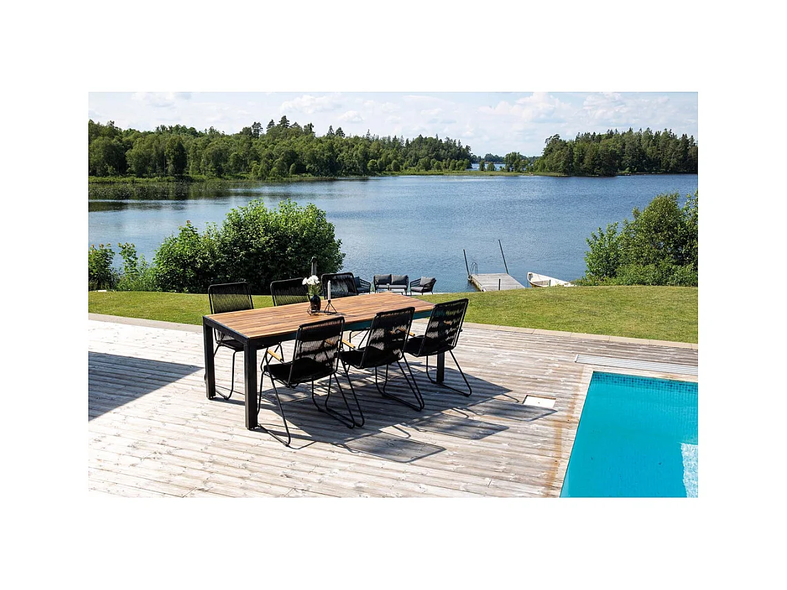 Table de Jardin en Bois "Acacia" 205cm Naturel & Noir