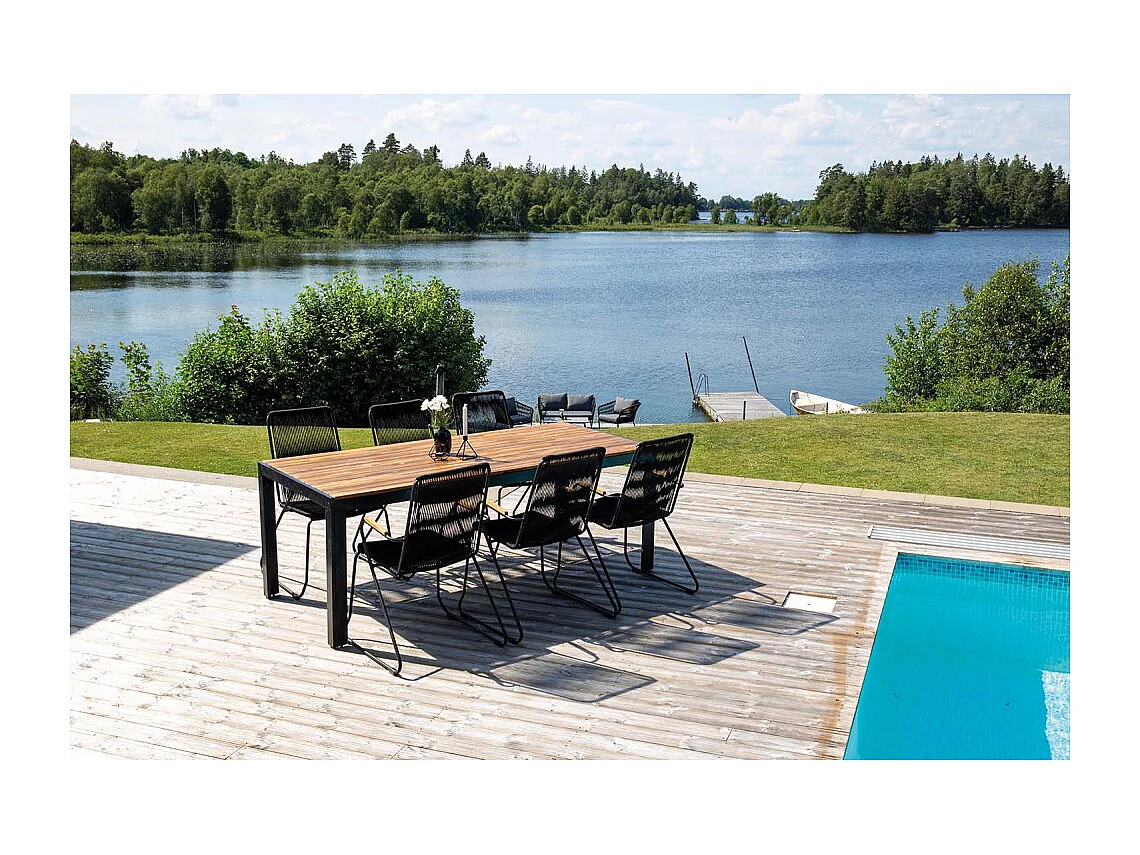 Table de Jardin en Bois "Acacia" 205cm Naturel & Noir