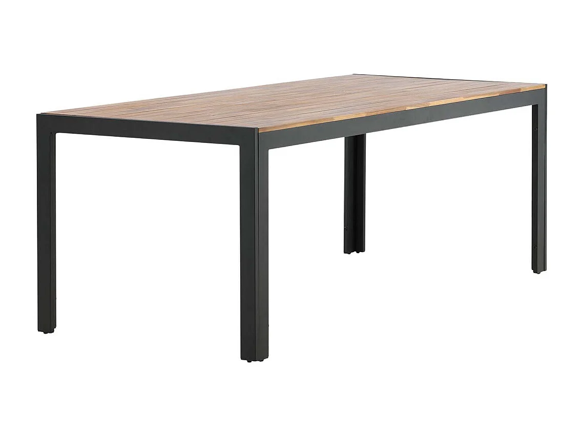 Table de Jardin en Bois "Acacia" 205cm Naturel & Noir