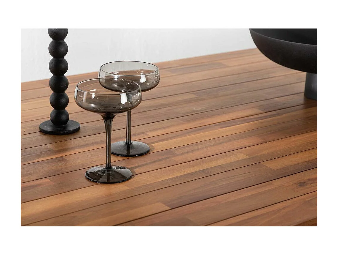 Table de Jardin en Bois "Acacia" 205cm Naturel & Noir