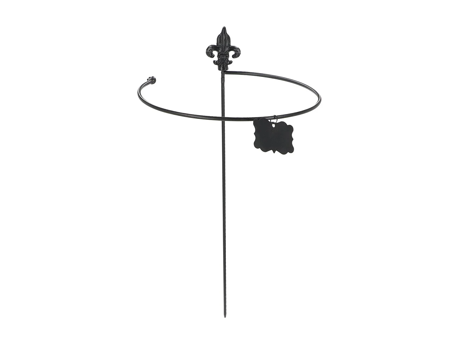 Tuteur à plantes rond en acier fleurs de lys (Lot de 2)