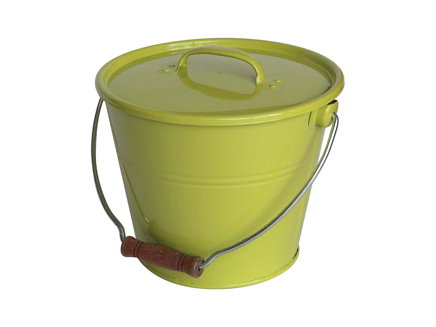 Seau 5L avec couvercle en acier galvanisé vert olive