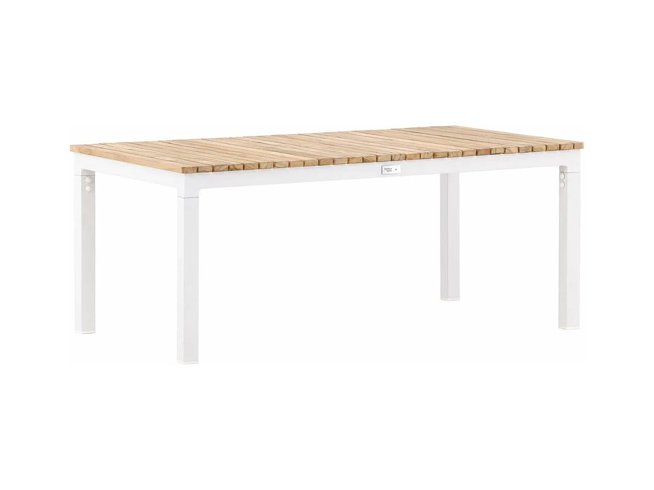 Table basse de jardin en alu et teck Brasilia Blanc