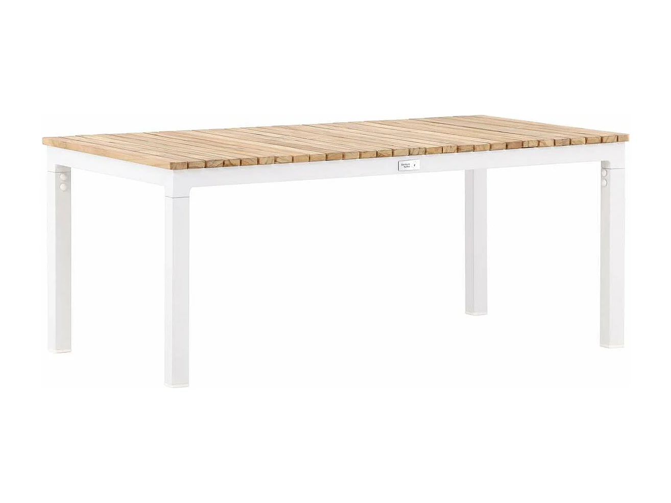 Table basse de jardin en alu et teck Brasilia Blanc