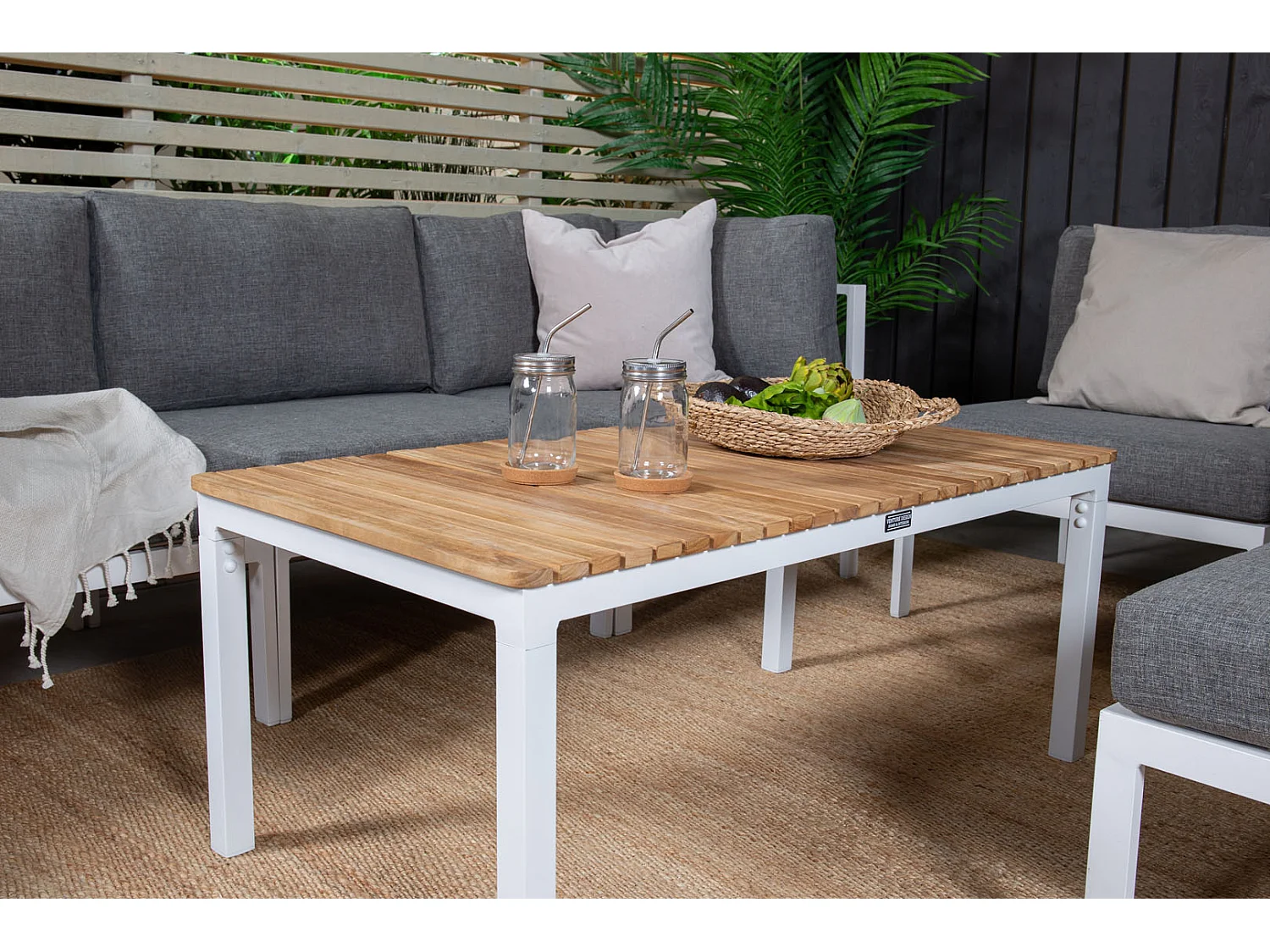 Brasilia Table basse, blanc, teck.